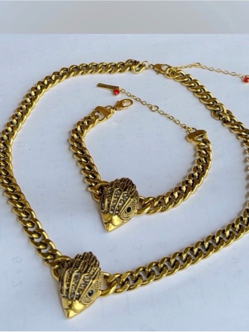 New Vintage Eagle head necklace bracelet set - Picture 8 of 9